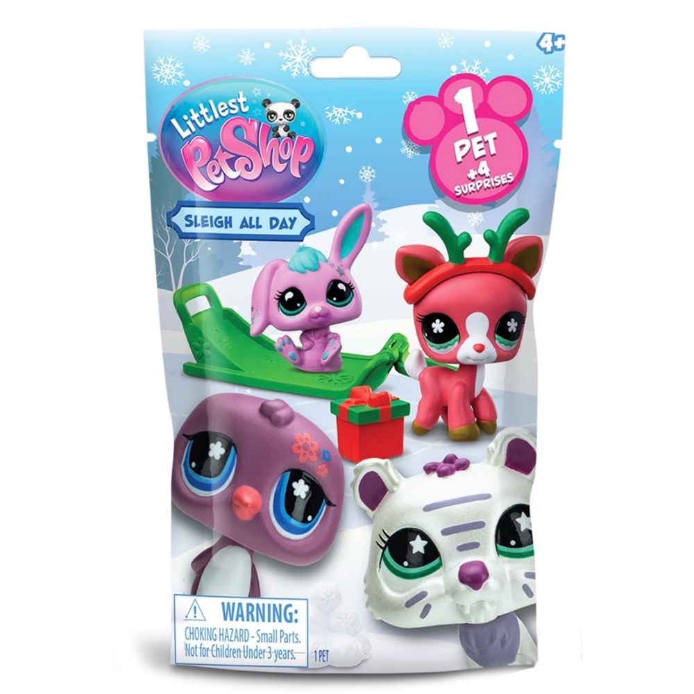 Littlest Pet Shop Festive Friends Set - Pink, Red, Green